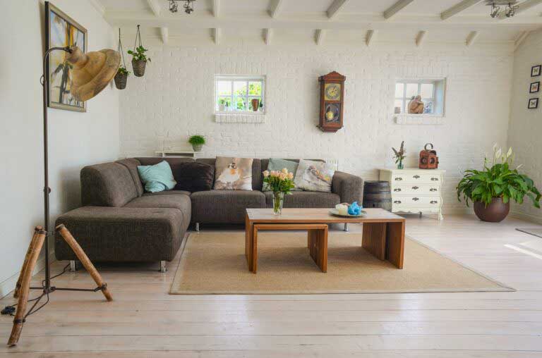 Living room with wooden floors